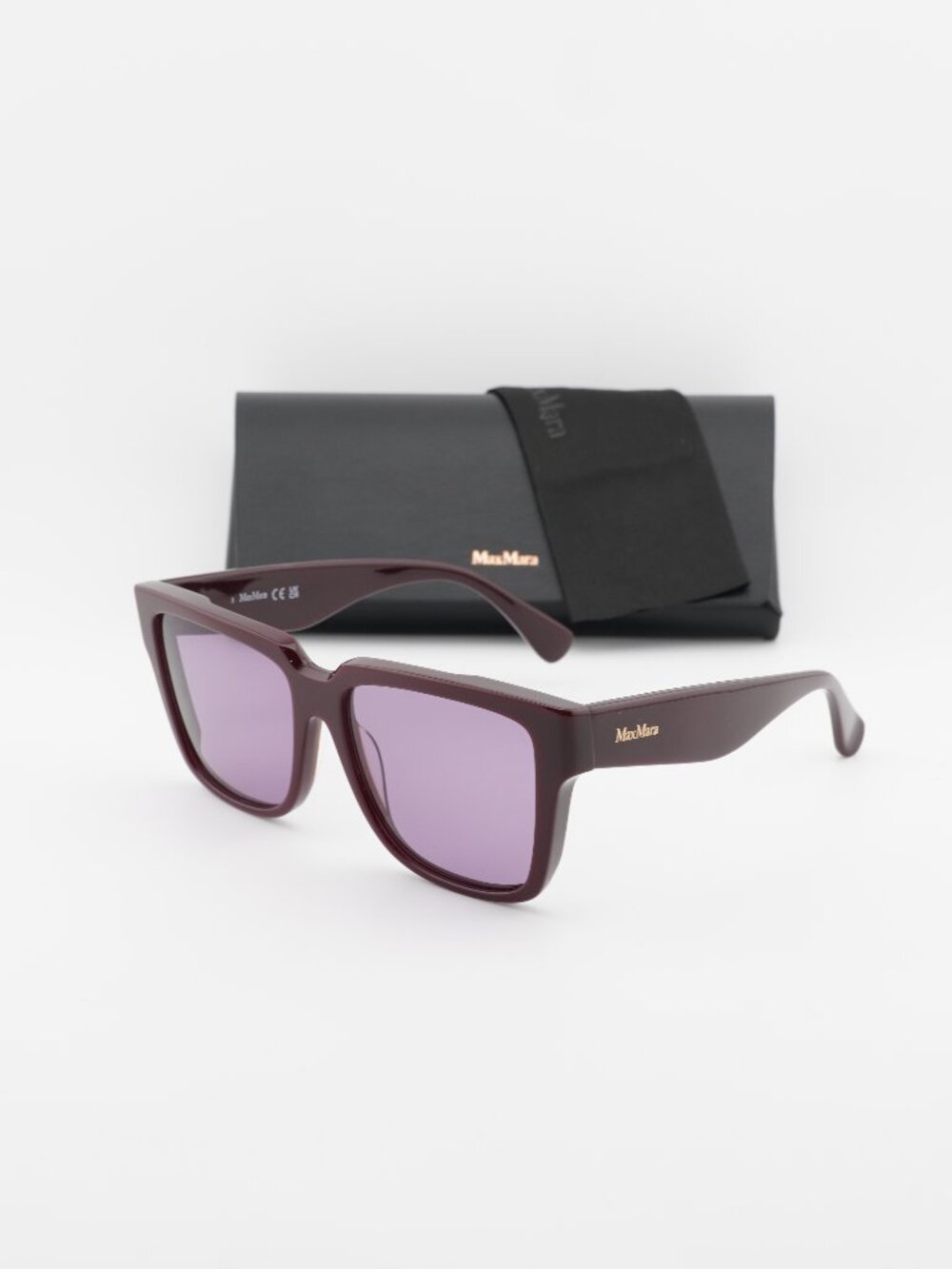 Max Mara GLIMPSE2 MM0078 69Y Square Sunglasses - Bordeaux / Violet